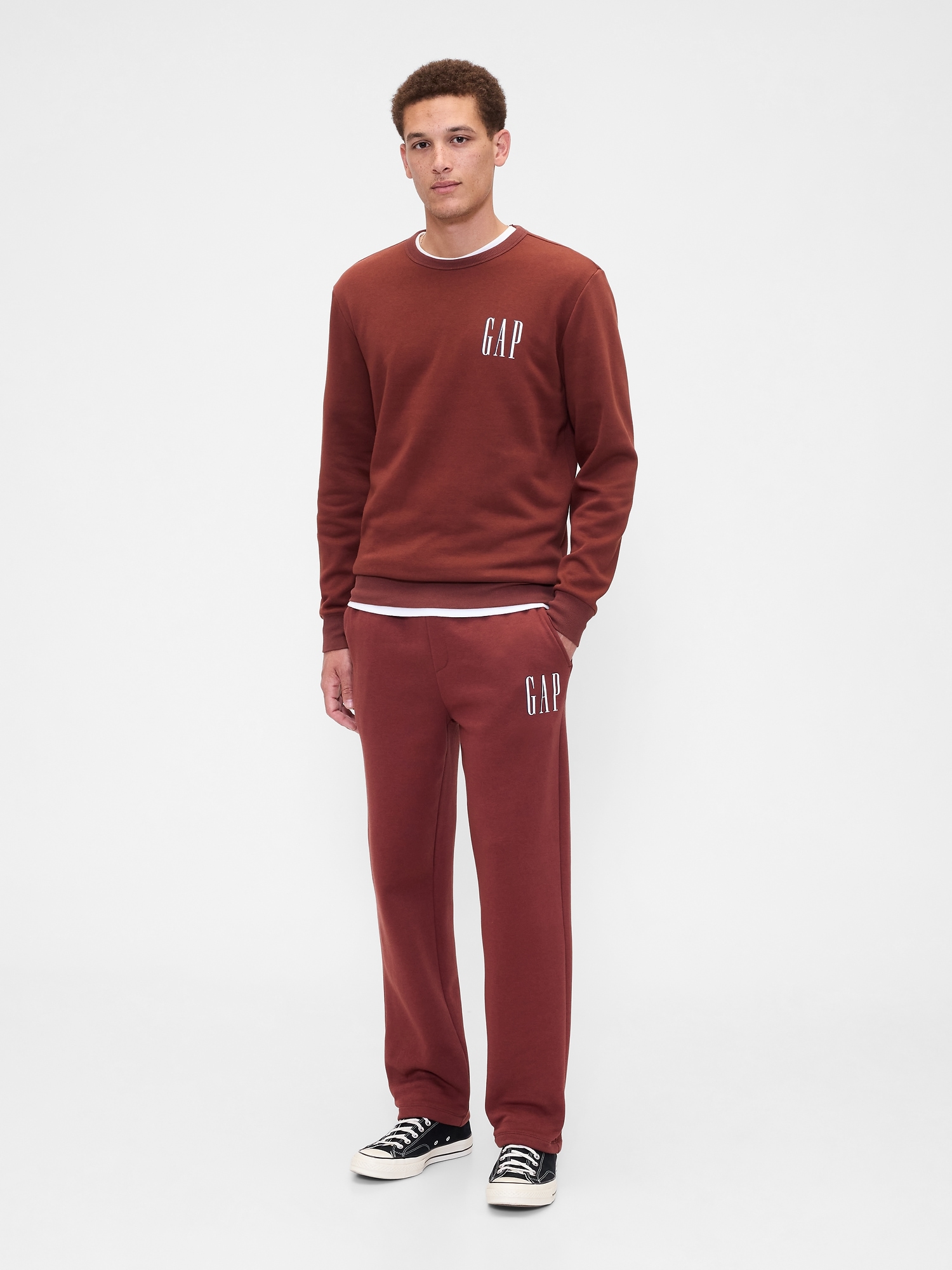 Gap Logo Straight-Leg Sweatpants - Brown