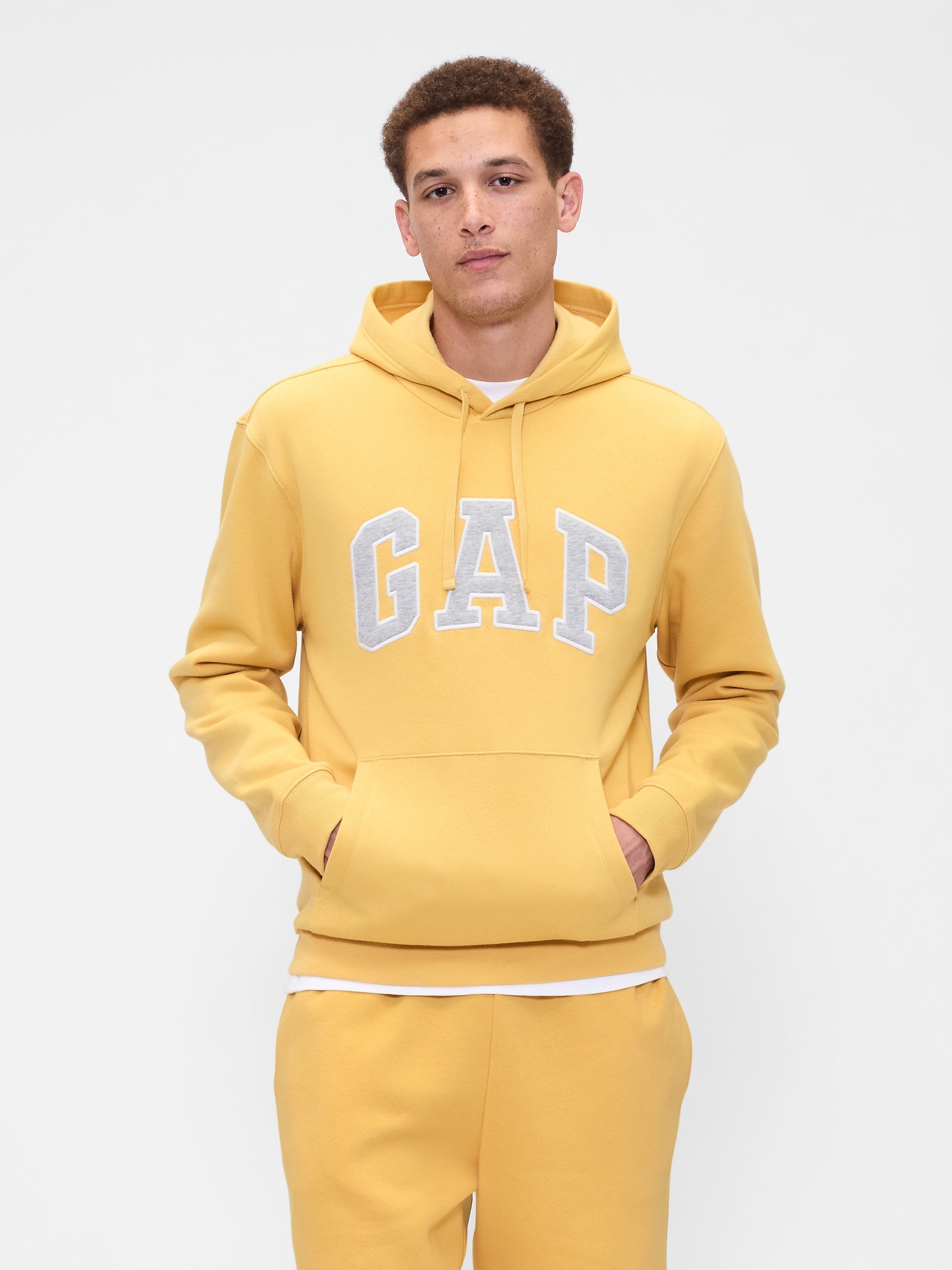 Relaxed Gap Logo Hoodie - Yellow