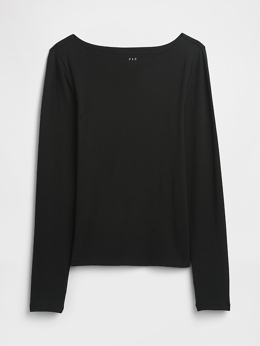 Image number 5 showing, Modern Ribbed Boatneck T-Shirt