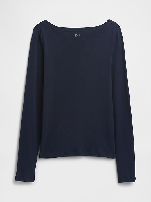 Image number 5 showing, Modern Ribbed Boatneck T-Shirt