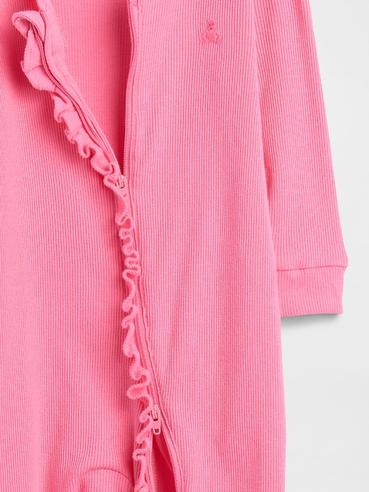 Image number 3 showing, Baby Ribbed Two-Way Zip One-Piece