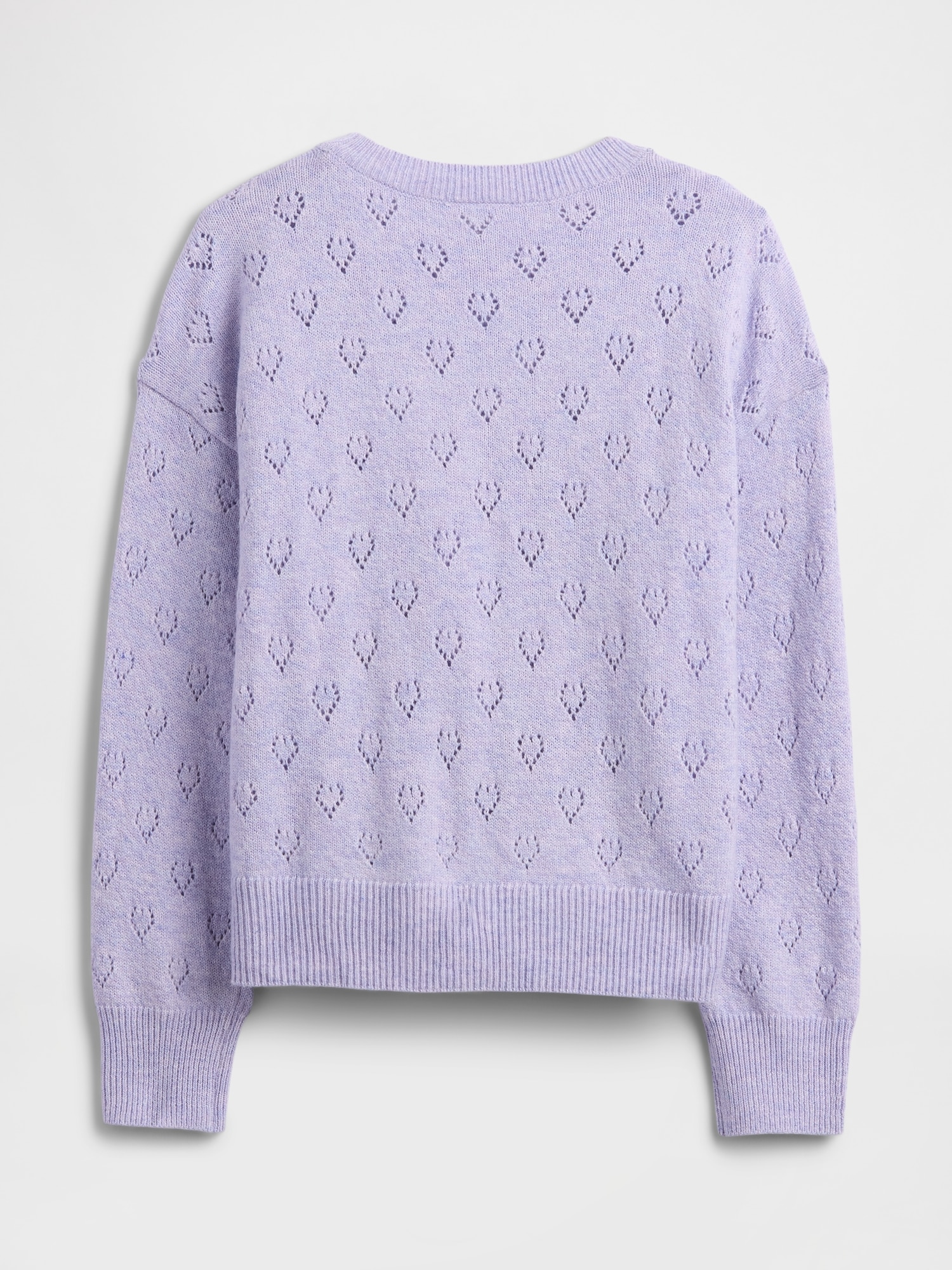 Gap Factory Babygap Cashsoft Pointelle Crewneck Cardigan In Purple