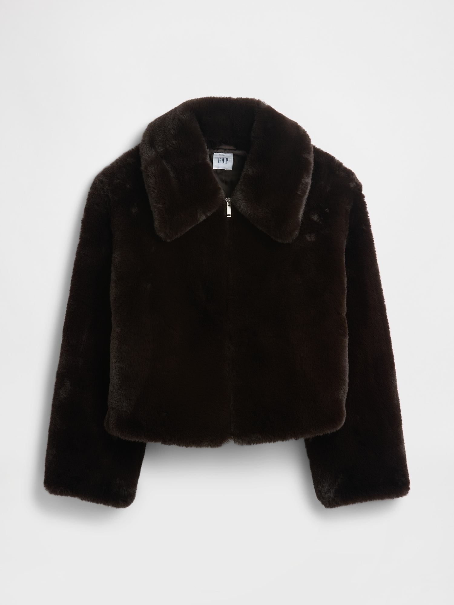 Gap Factory 100% Recycled Relaxed Faux-fur Jacket In Brown