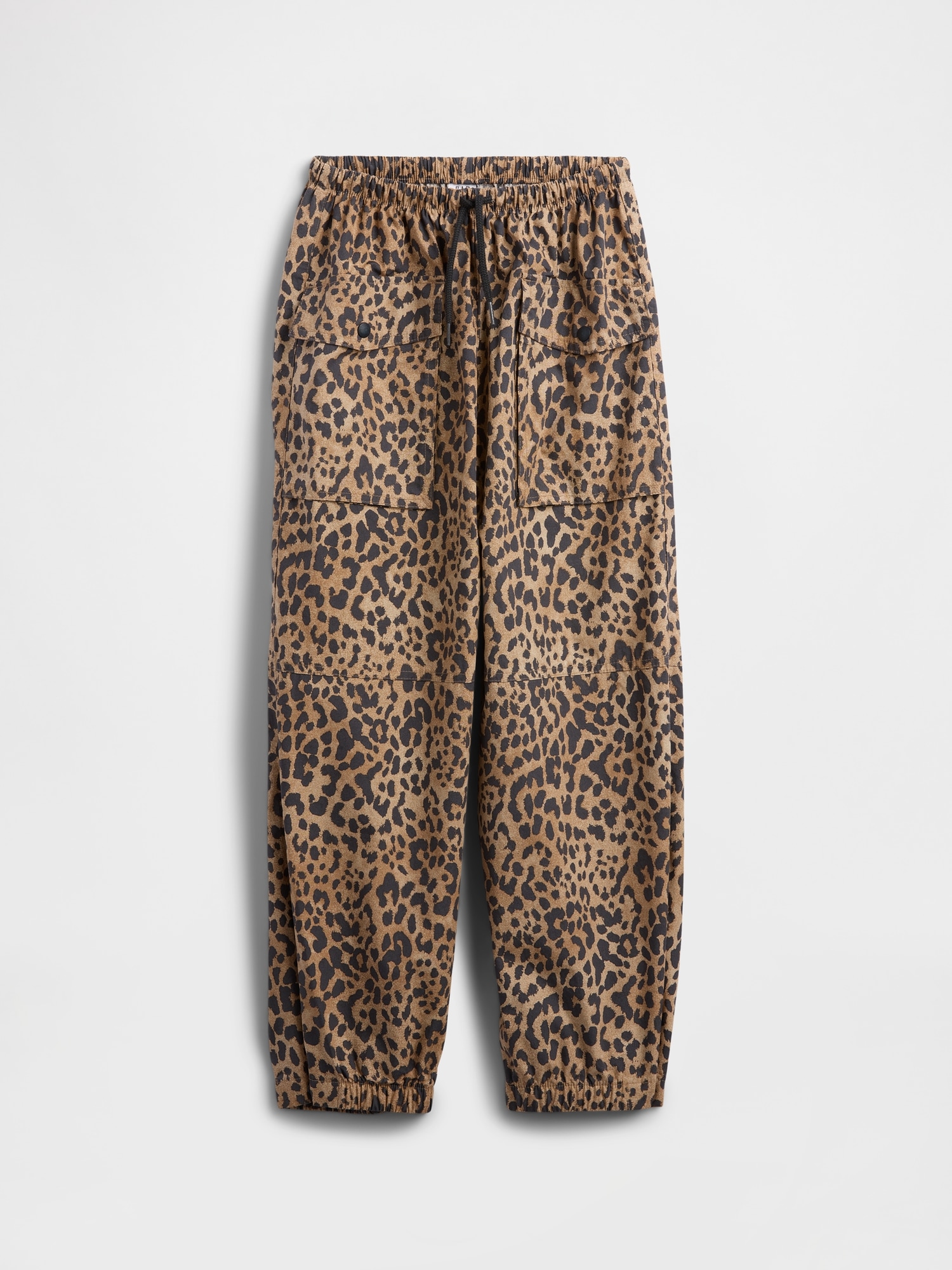 Kids Parachute Cargo Pull-On Pants - Leopard