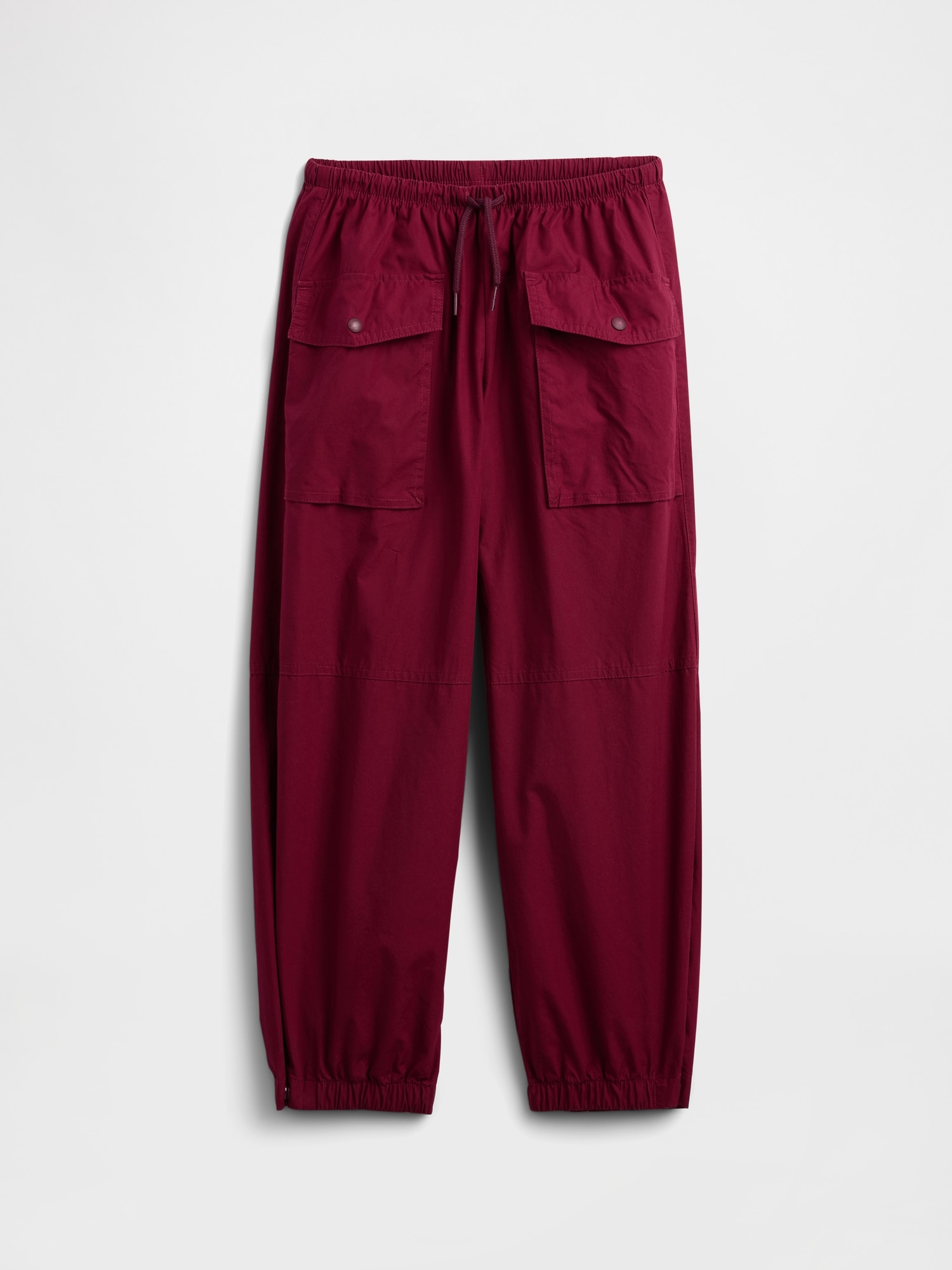Kids Parachute Cargo Pull-On Pants - Red