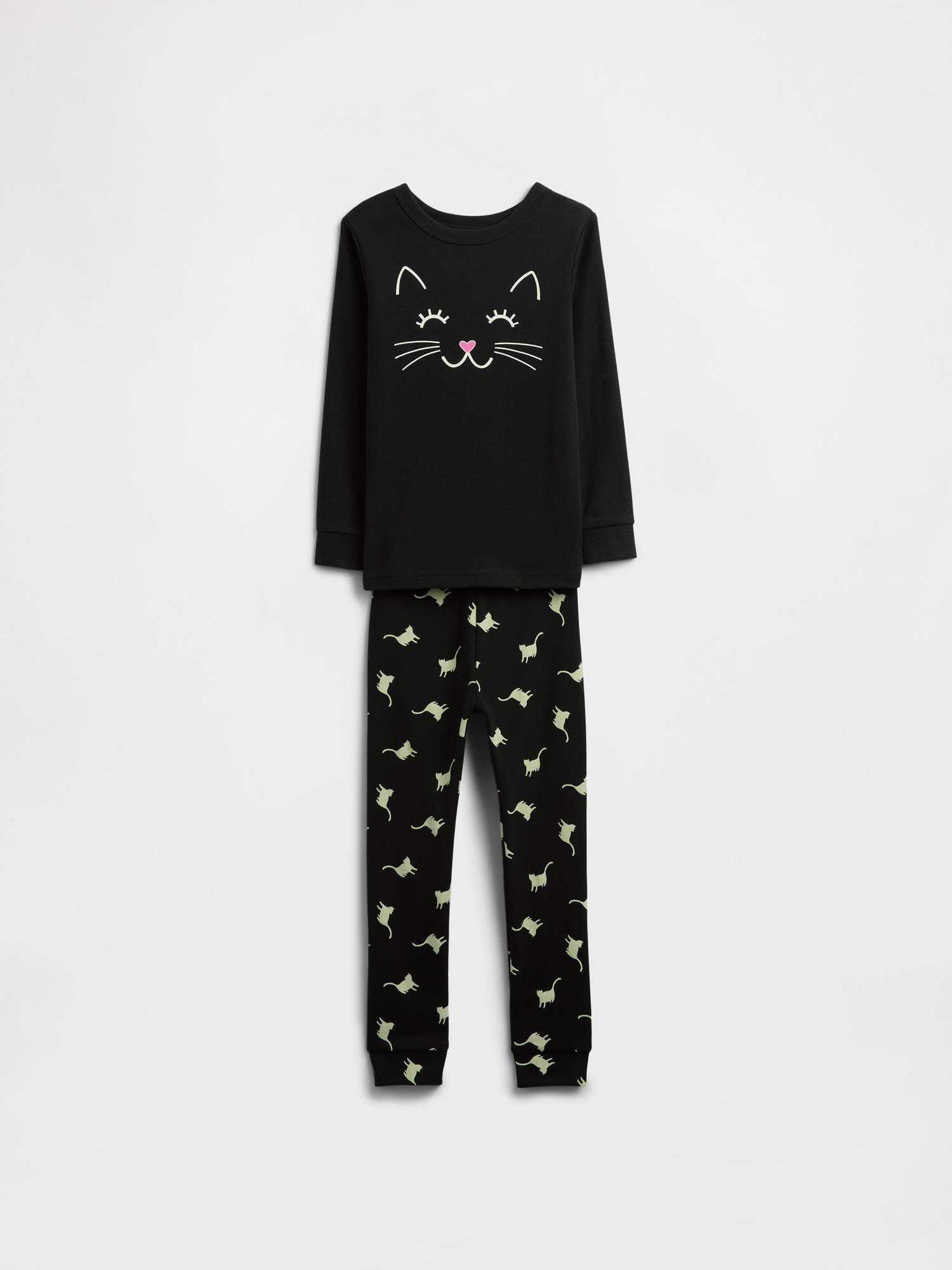 Kids & babyGap 100% Organic Cotton Kitty PJ Set - Black