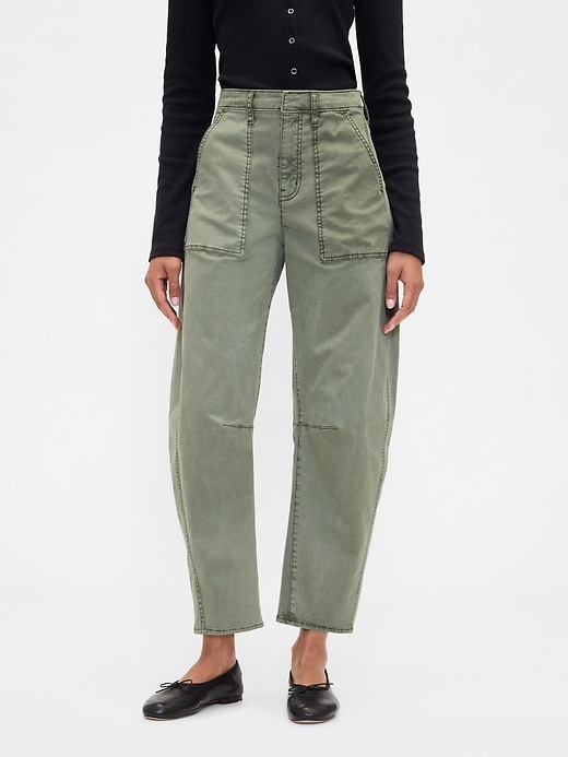 Image number 2 showing, High Rise Barrel Khakis