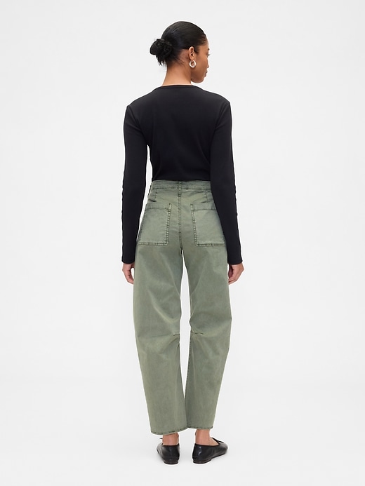 Image number 4 showing, High Rise Barrel Khakis