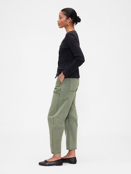 Image number 3 showing, High Rise Barrel Khakis