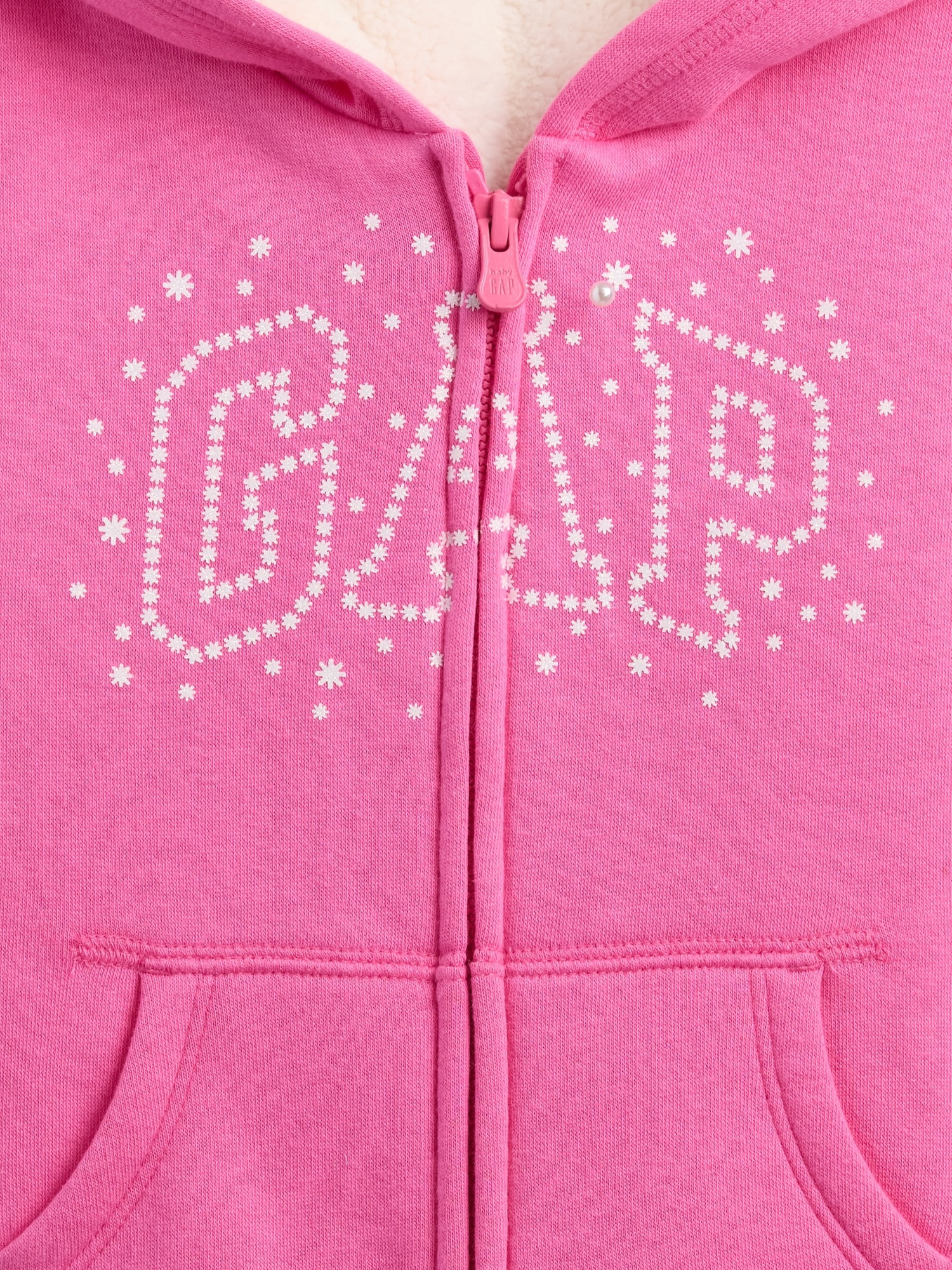 Gap Factory Babygap Sherpa Logo Hoodie In Pink