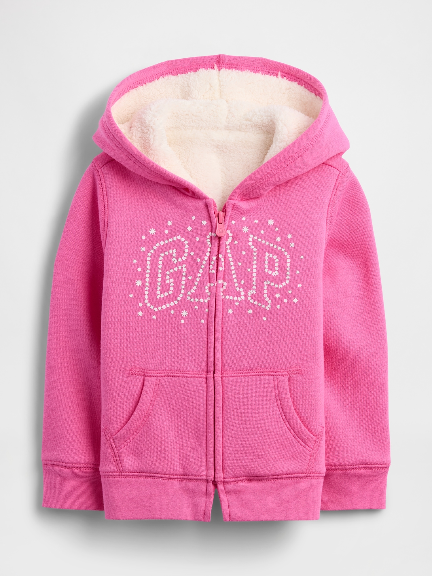 babyGap Sherpa Logo Hoodie - Pink Azalea