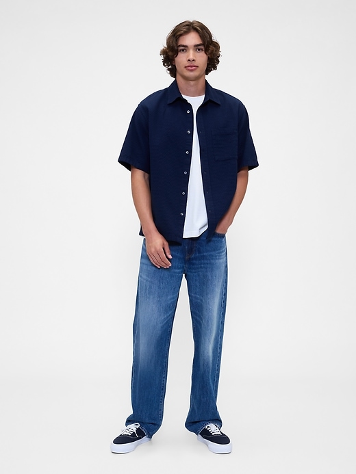 Image number 3 showing, Waffle-Knit Shirt in Boxy Fit