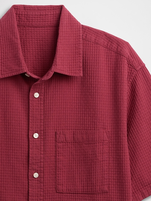 Image number 4 showing, Waffle-Knit Shirt in Boxy Fit