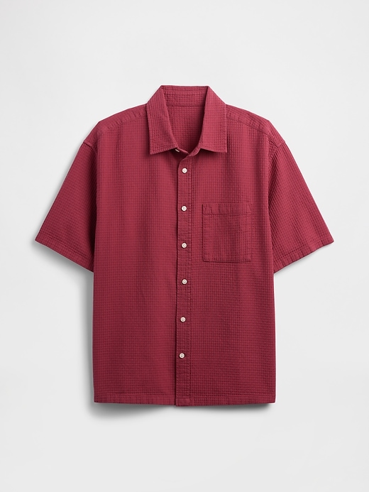 Image number 5 showing, Waffle-Knit Shirt in Boxy Fit