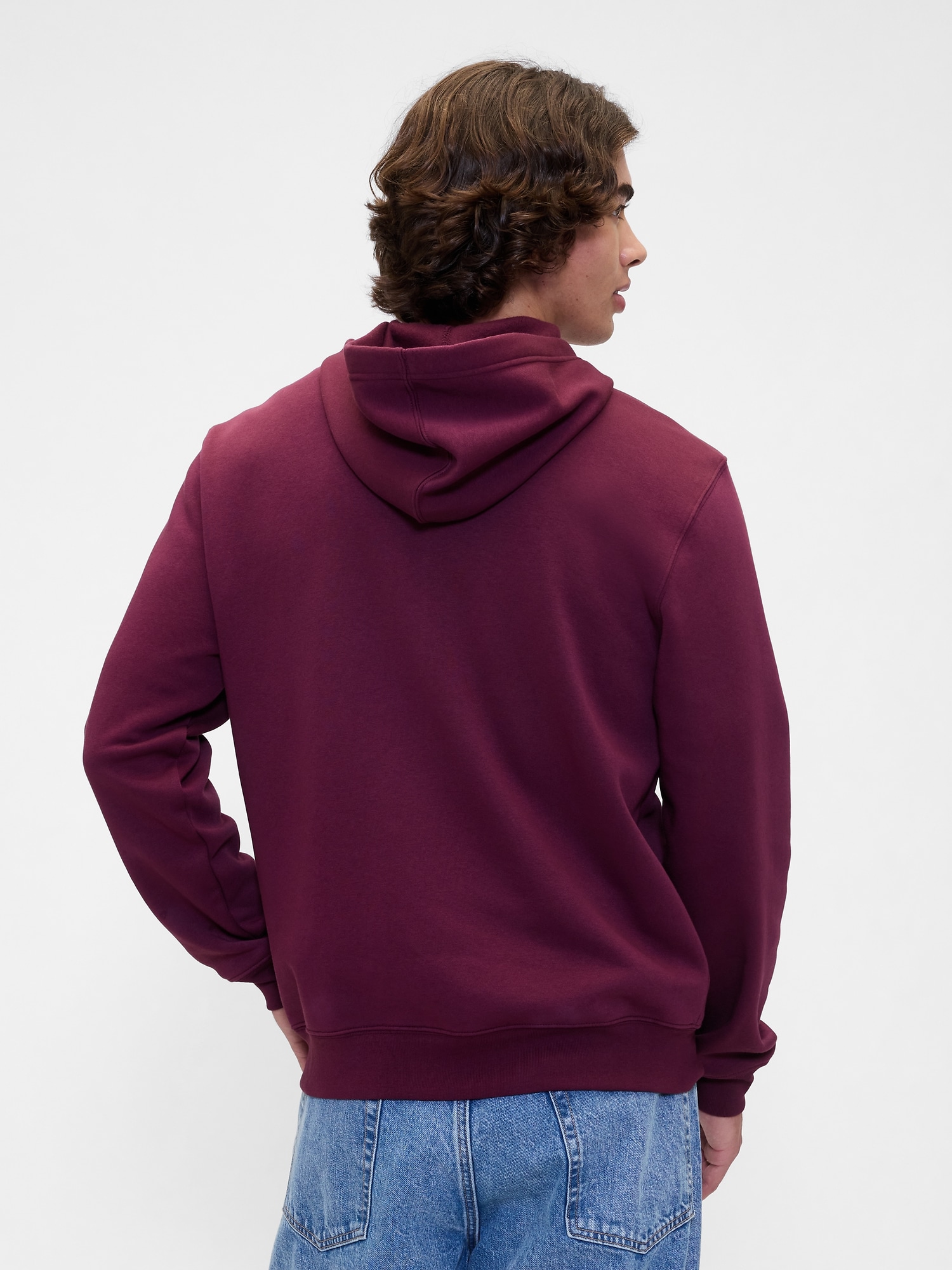 Gap Factory Relaxed Gap Logo Zip Hoodie In Burgundy