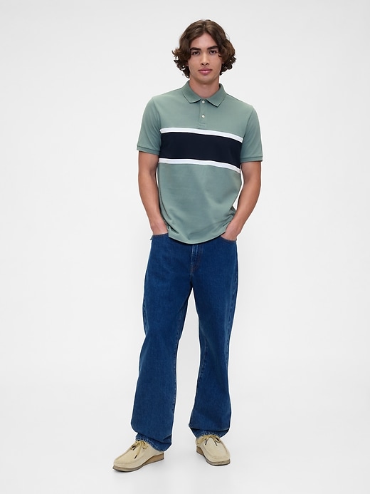 Image number 3 showing, Colorblock Stretch Pique Polo Shirt