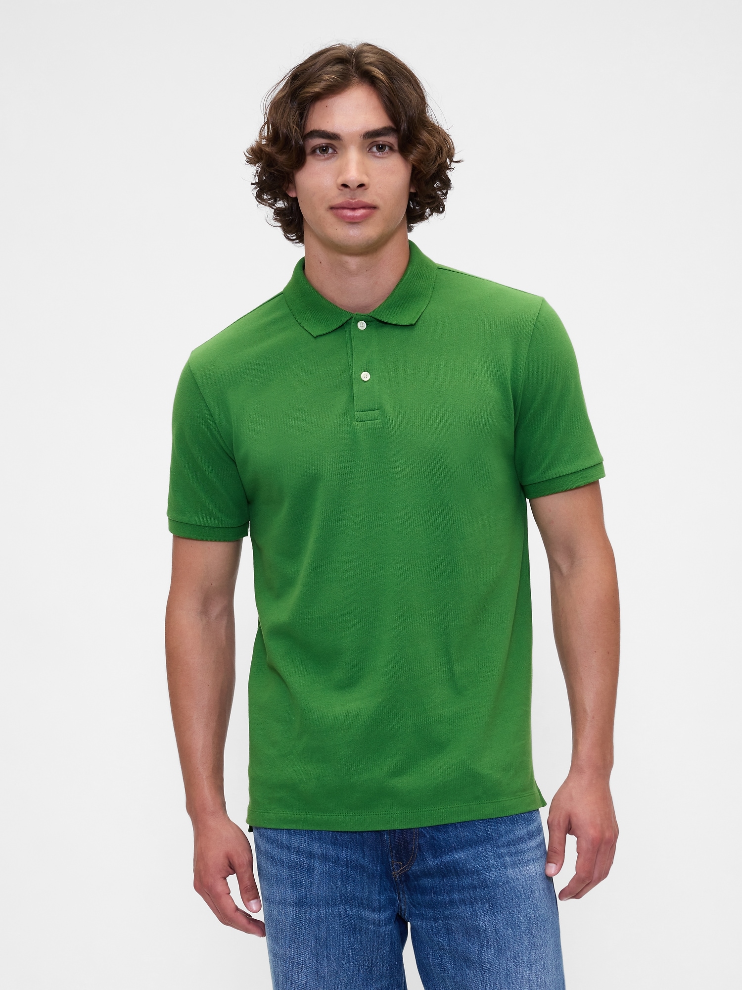 Stretch Pique Polo Shirt - Green
