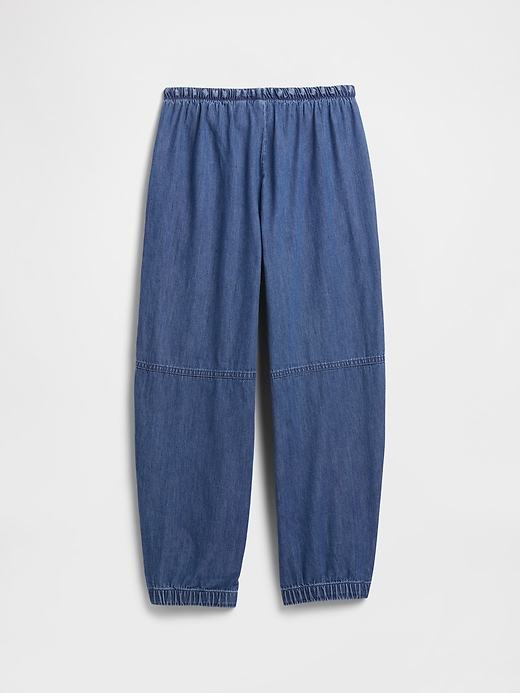 Image number 2 showing, Kids Denim Parachute Cargo Pull-On Pants