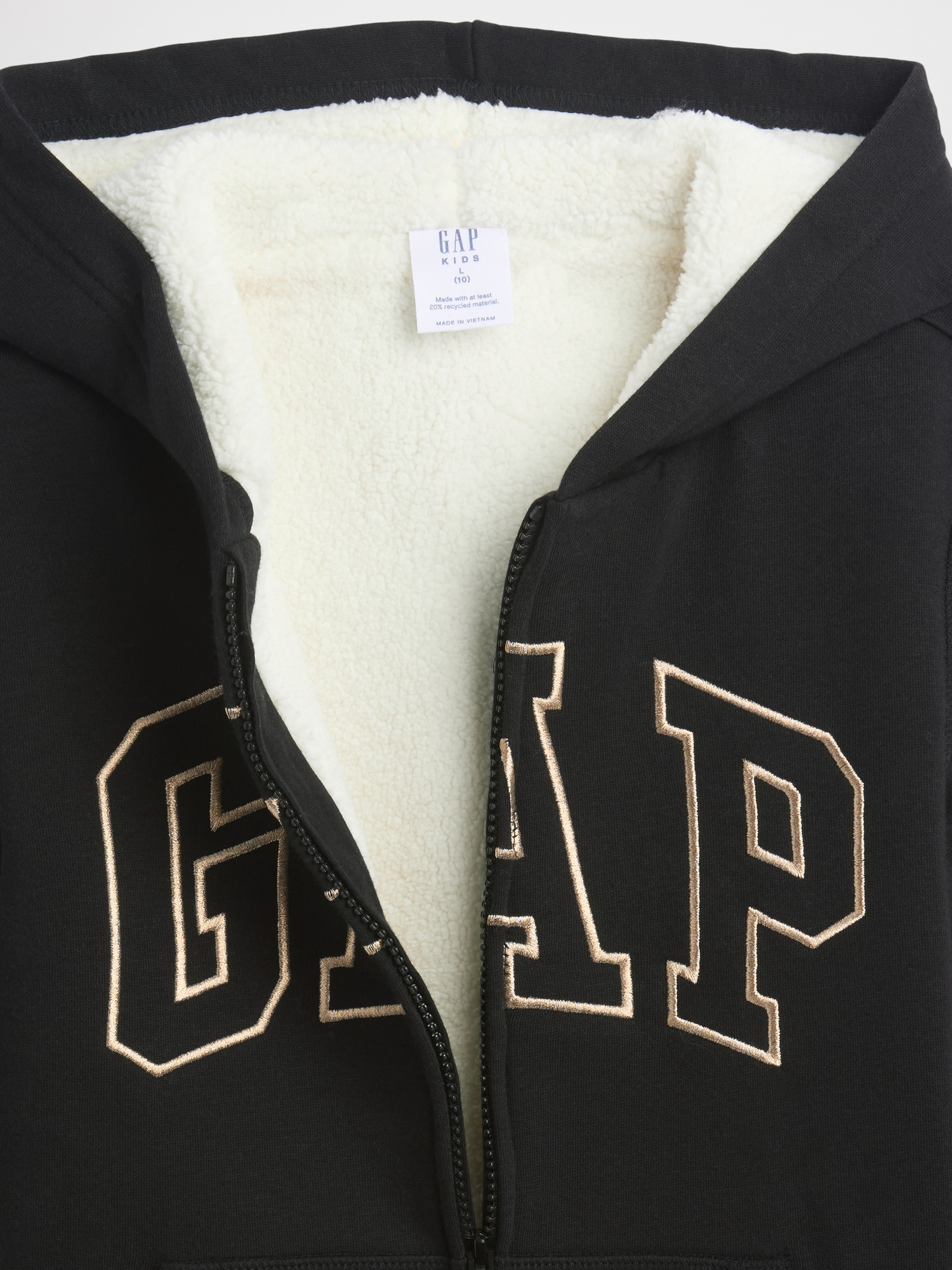 Gap Factory Kids Gap Logo Sherpa Hoodie In Black