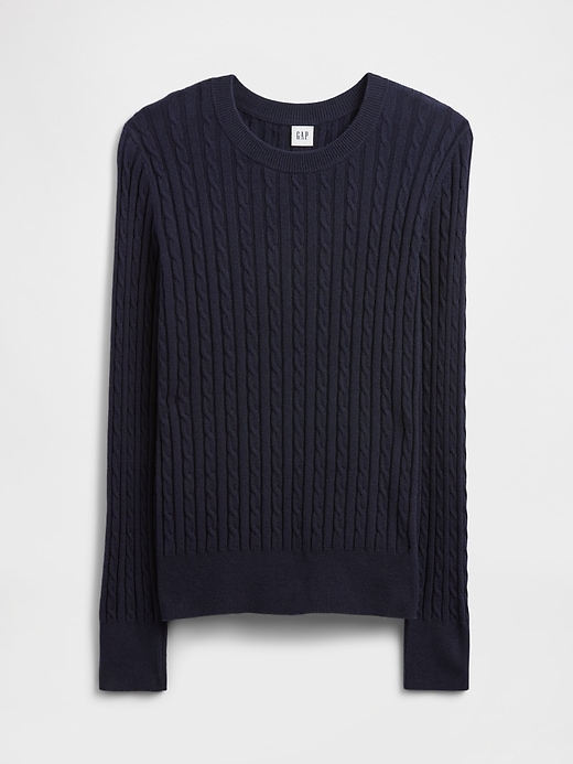 Image number 5 showing, CashSoft Cable-Knit Crewneck Sweater