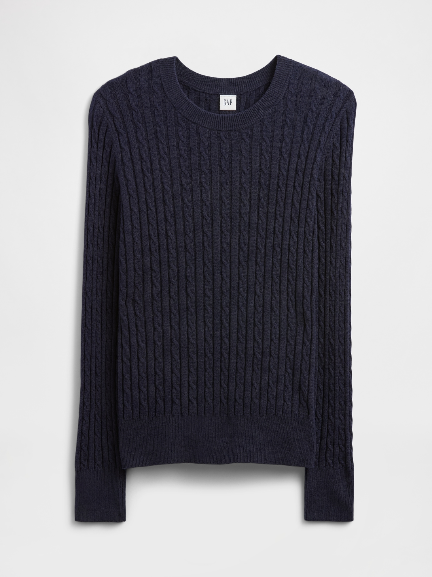 Gap Factory Cashsoft Cable-knit Crewneck Sweater In Blue