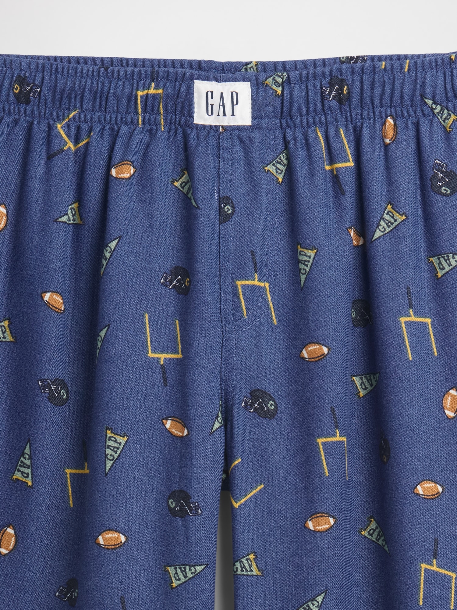 Gap Factory Kids 100% Recycled Flannel Football Pj Pants In Black