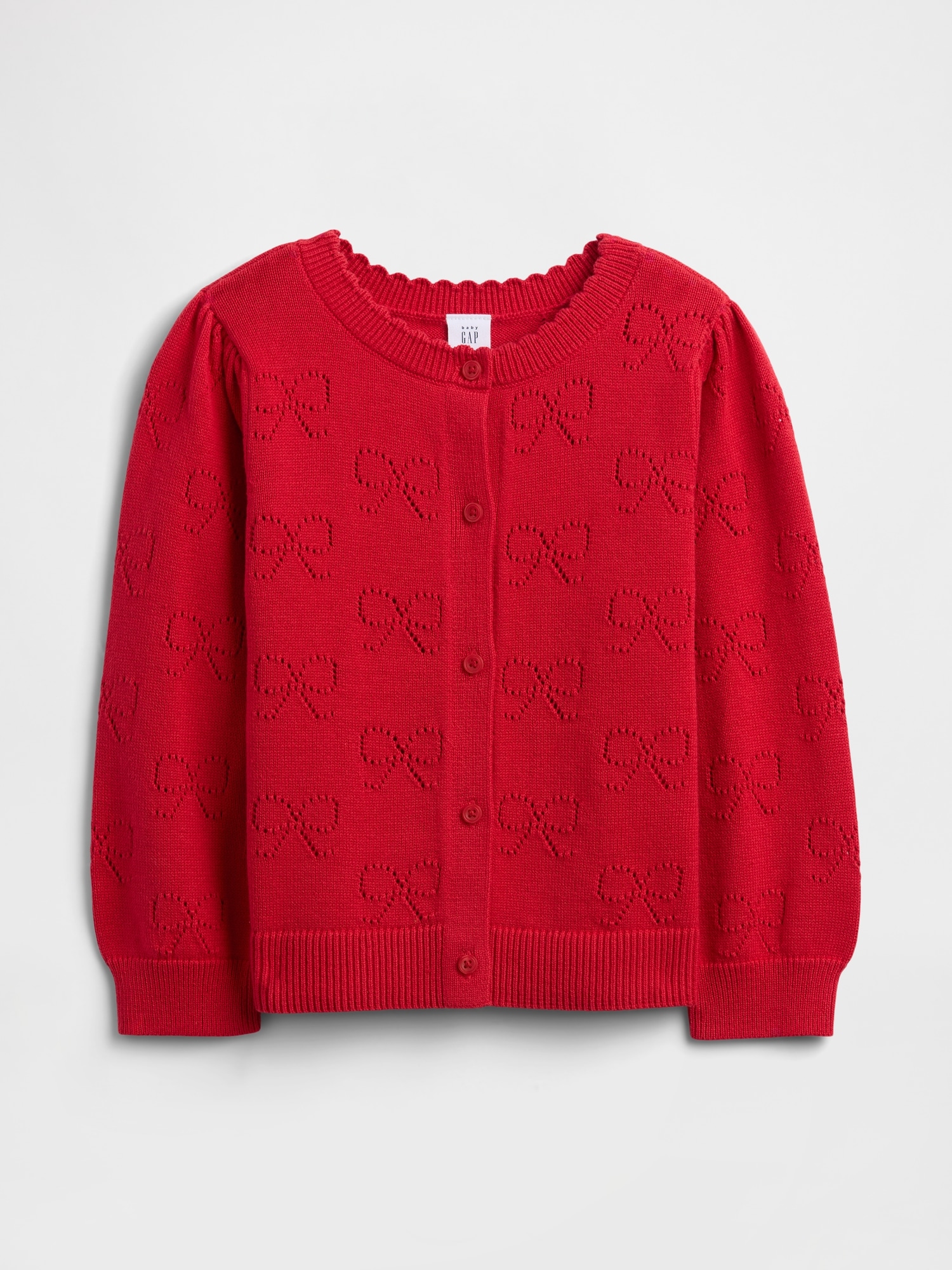babyGap Pointelle Cardigan - Modern Red Bows