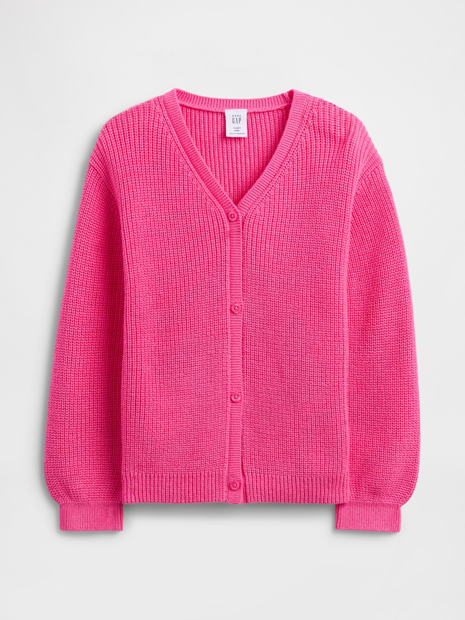 babyGap Shaker-Stitch V-Neck Cardigan - Love Letter Pink