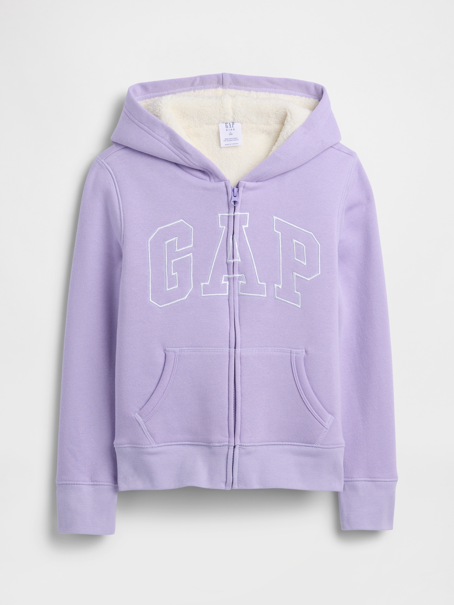 Kids Gap Logo Sherpa Hoodie - Purple Orchid