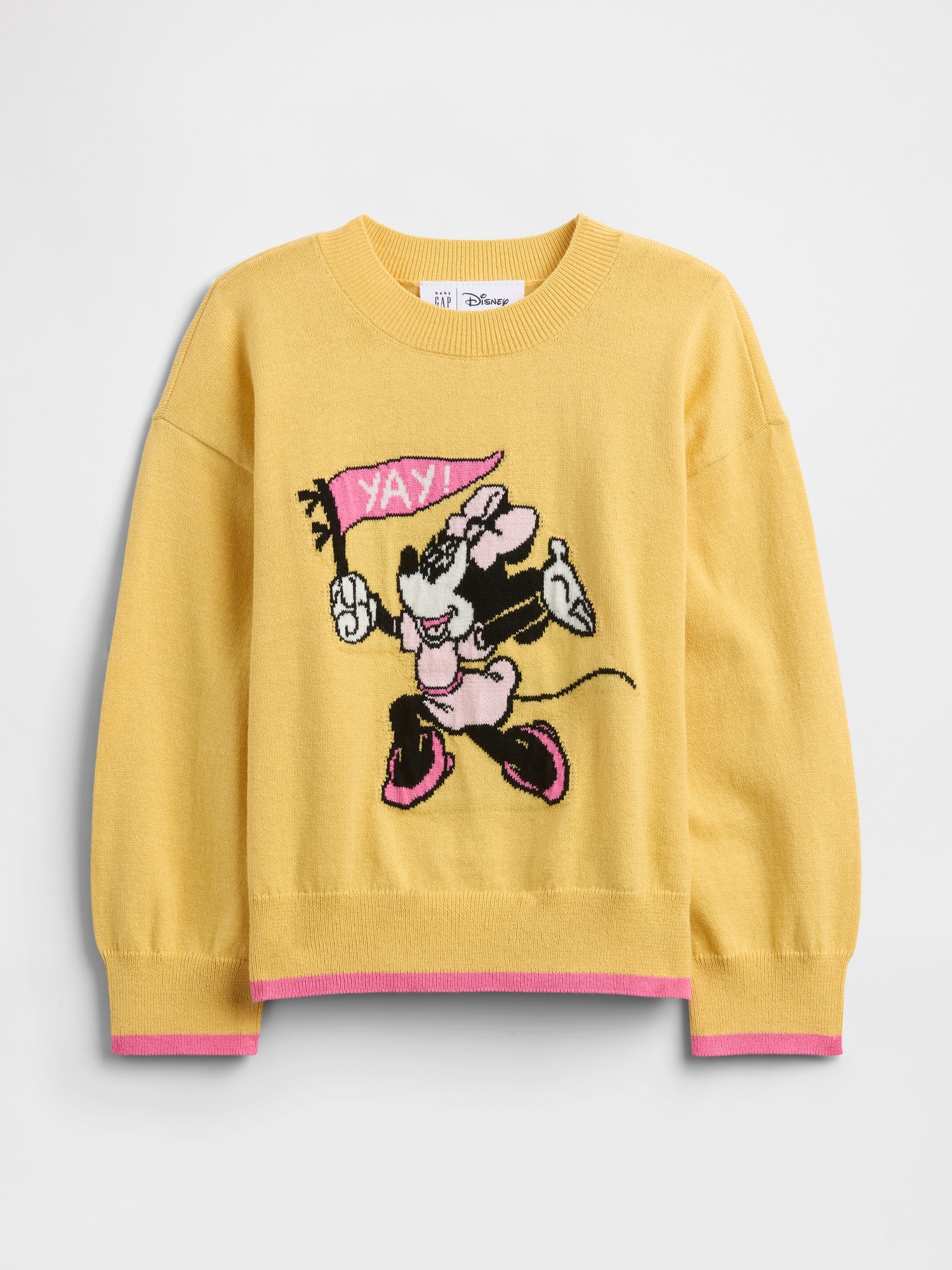 babyGap × Disney Minnie Mouse Relaxed Intarsia Sweater - French Almond Yellow