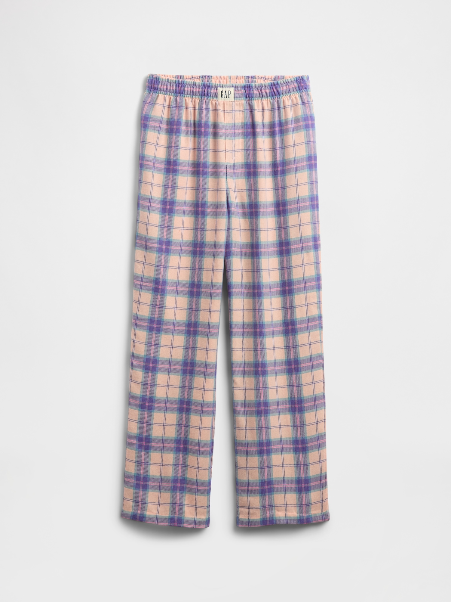Kids 100% Recycled Flannel PJ Pants - Dull Pink Rose