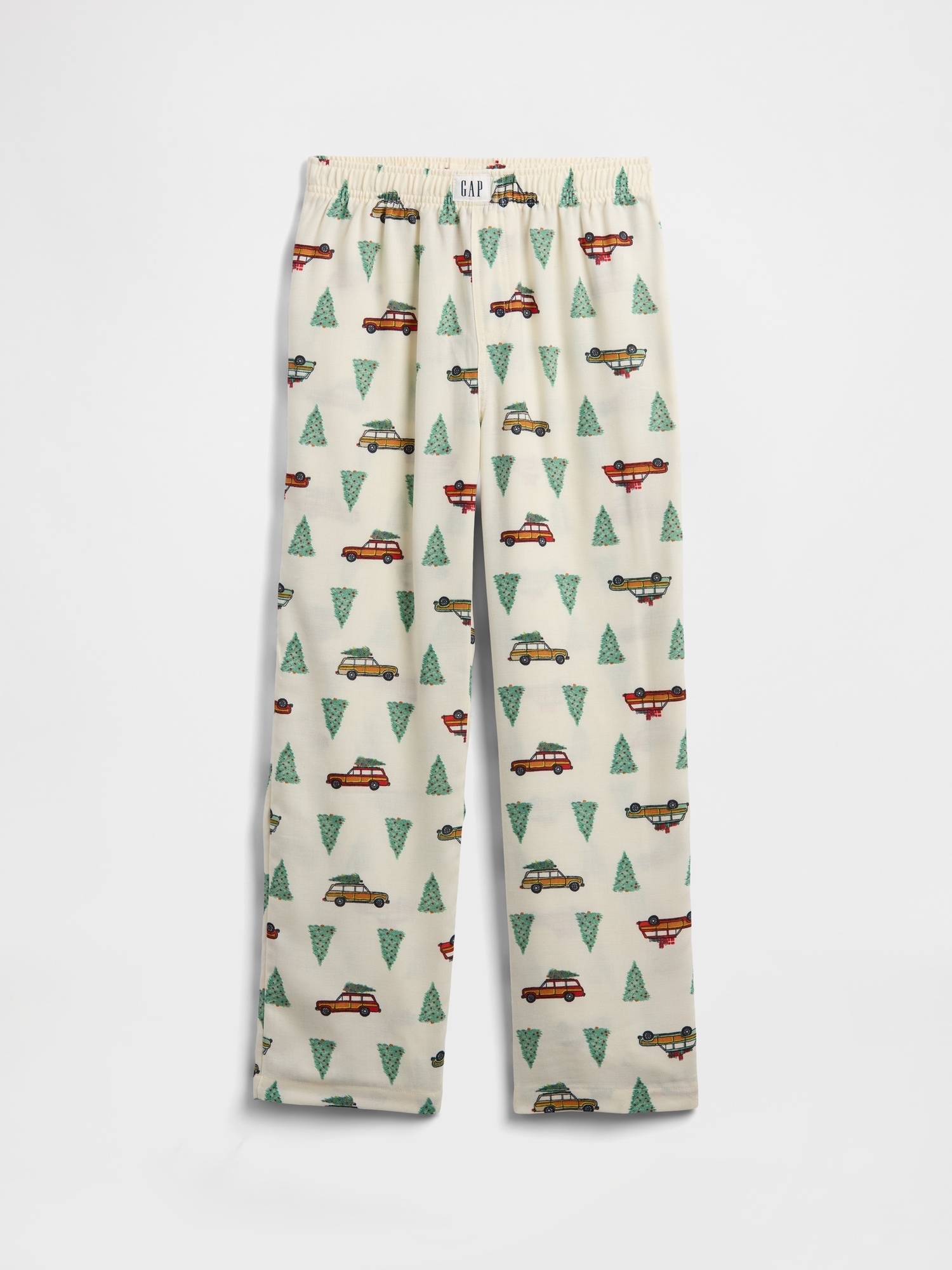 Kids 100% Recycled Flannel PJ Pants - Tree Cars