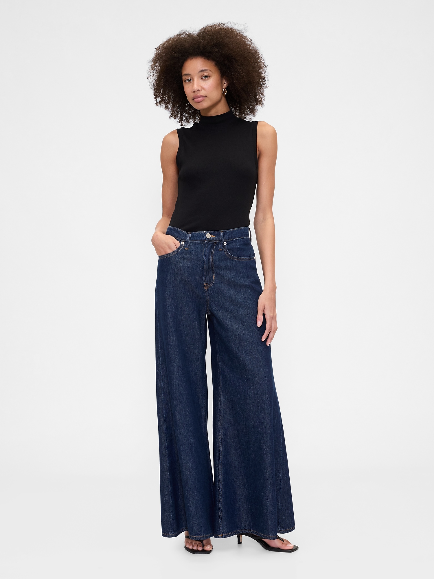 High Rise SuperLight Palazzo Jeans - Blue