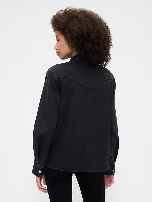 Image number 2 showing, Relaxed Denim Western Shirt