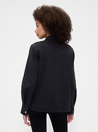 Relaxed Denim Western Shirt