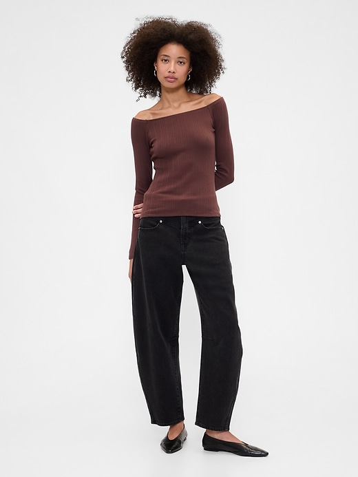 Image number 3 showing, Ribbed Boatneck Top