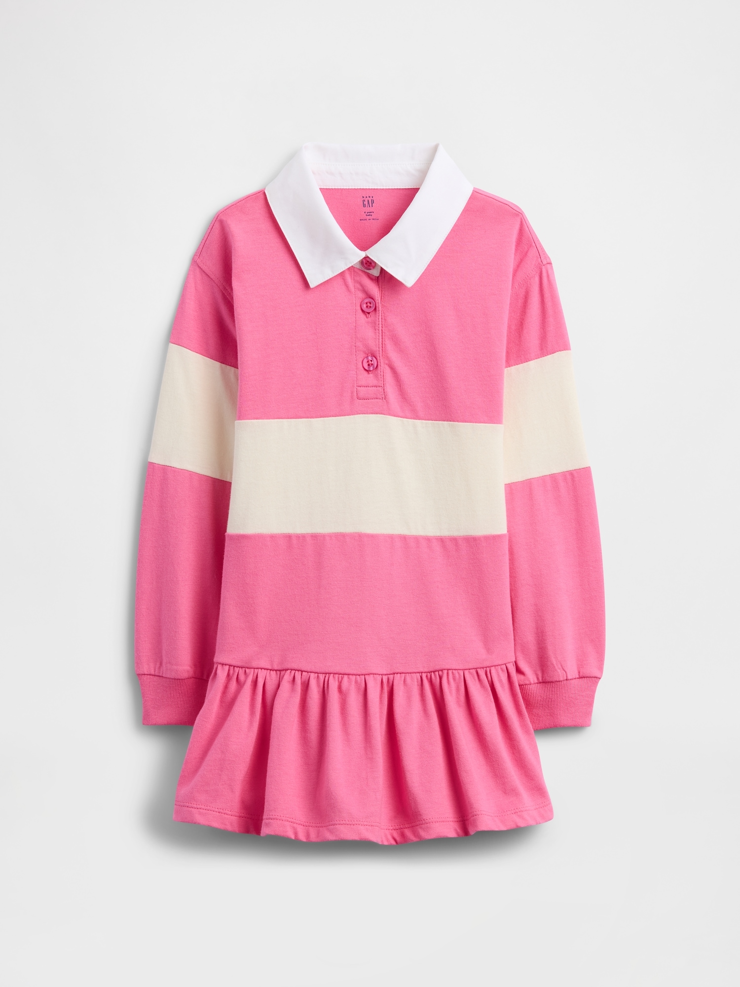 babyGap Relaxed Colorblock Rugby Dress - Love Letter Pink