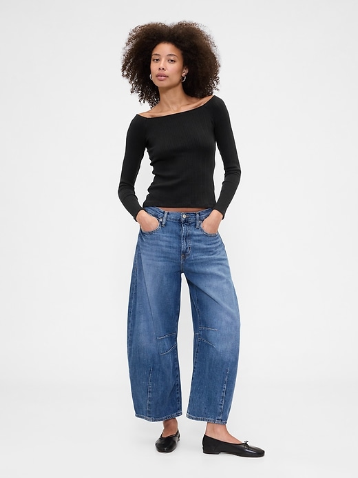 Image number 3 showing, Ribbed Boatneck Top