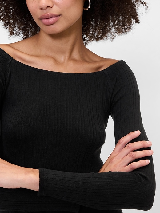 Image number 4 showing, Ribbed Boatneck Top