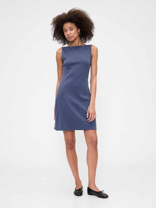 Image number 1 showing, Modern Ribbed Boatneck Mini Dress