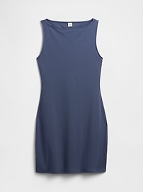 Modern Ribbed Boatneck Mini Dress