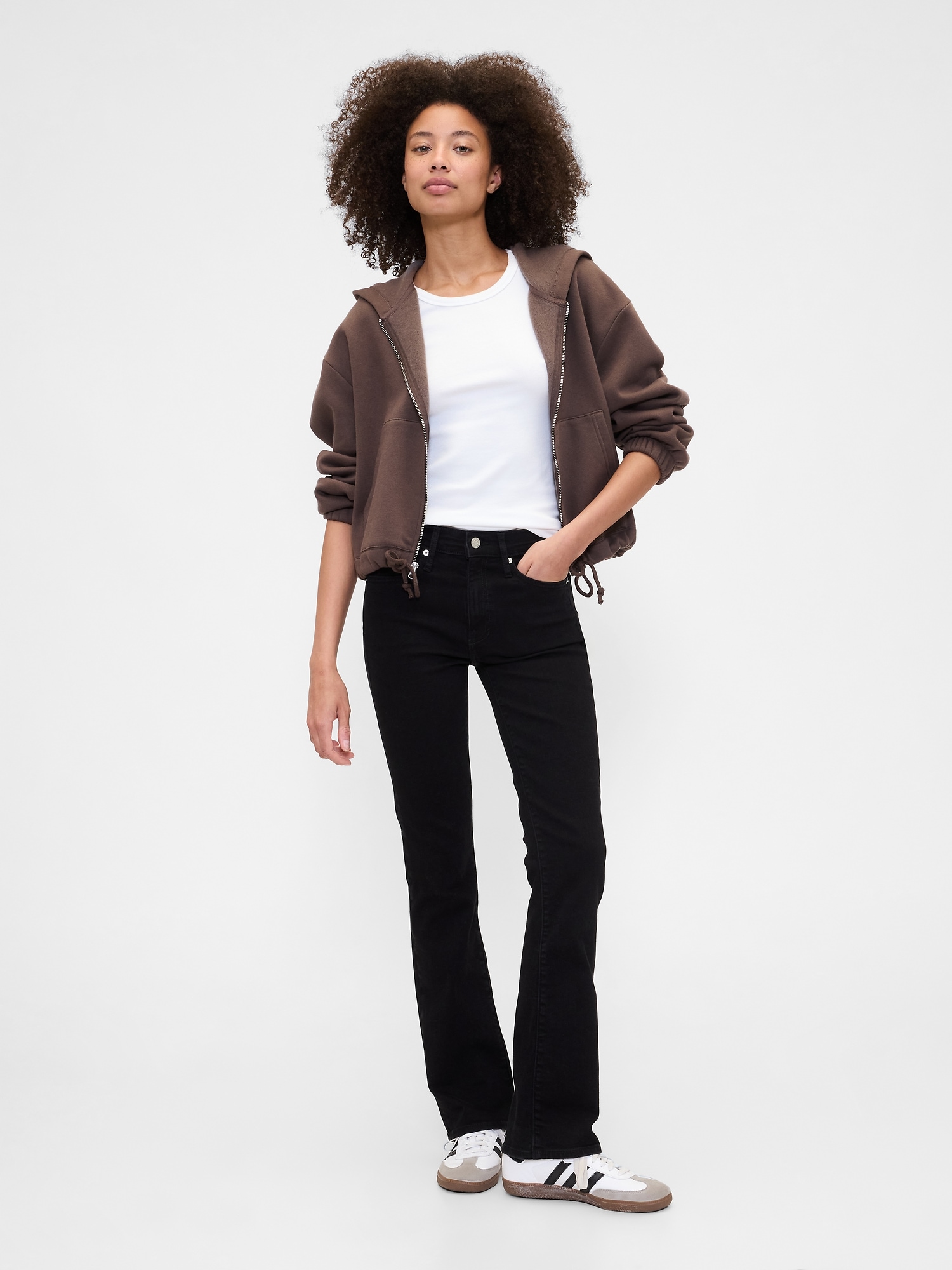 Gap Factory Oversized Bubble Zip Hoodie In Brown