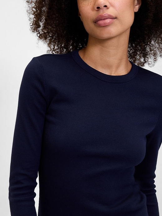 Image number 4 showing, Essential Ribbed Crewneck T-Shirt