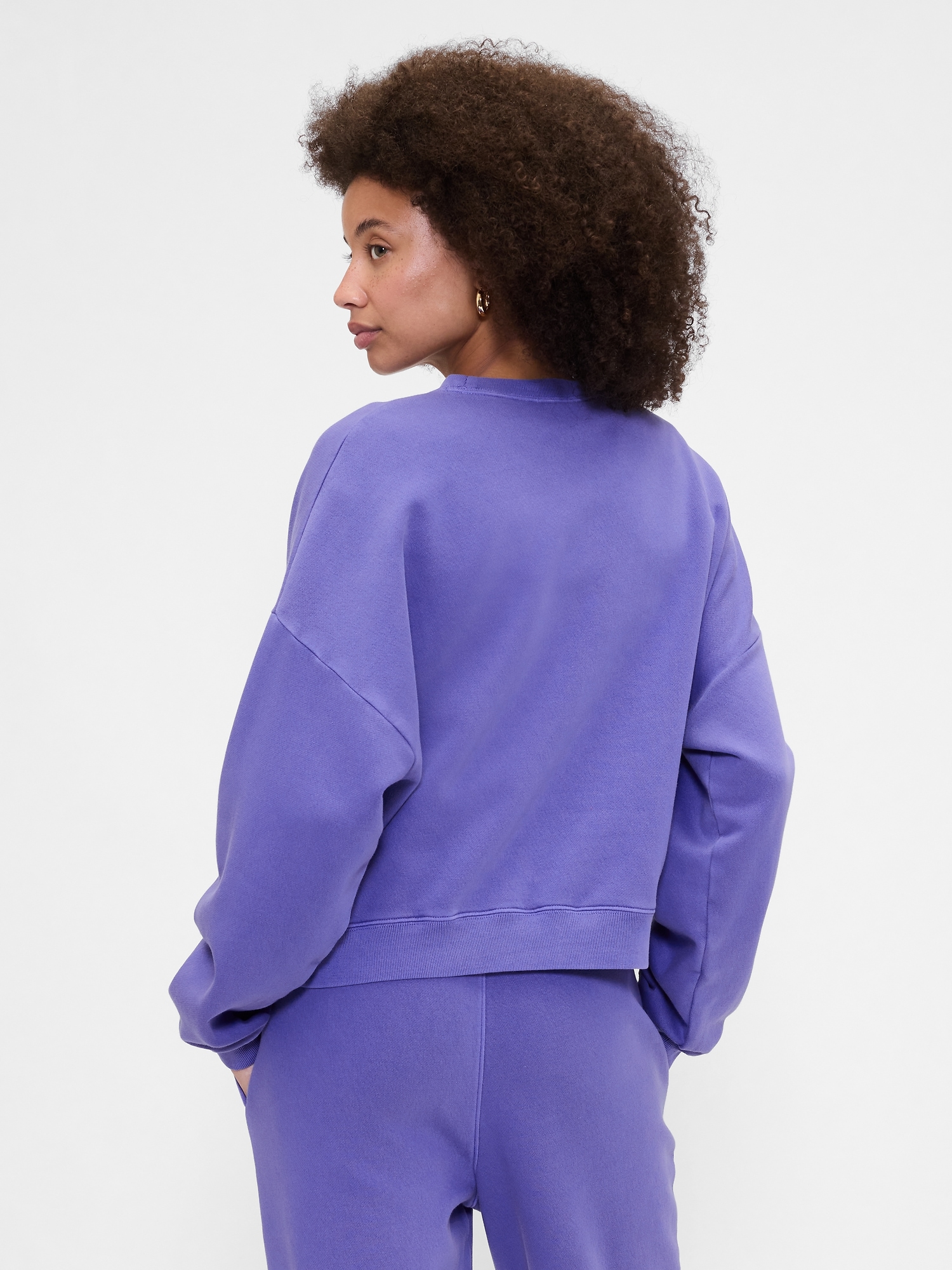 Gap Factory Relaxed Wedge Crewneck Sweatshirt In Purple