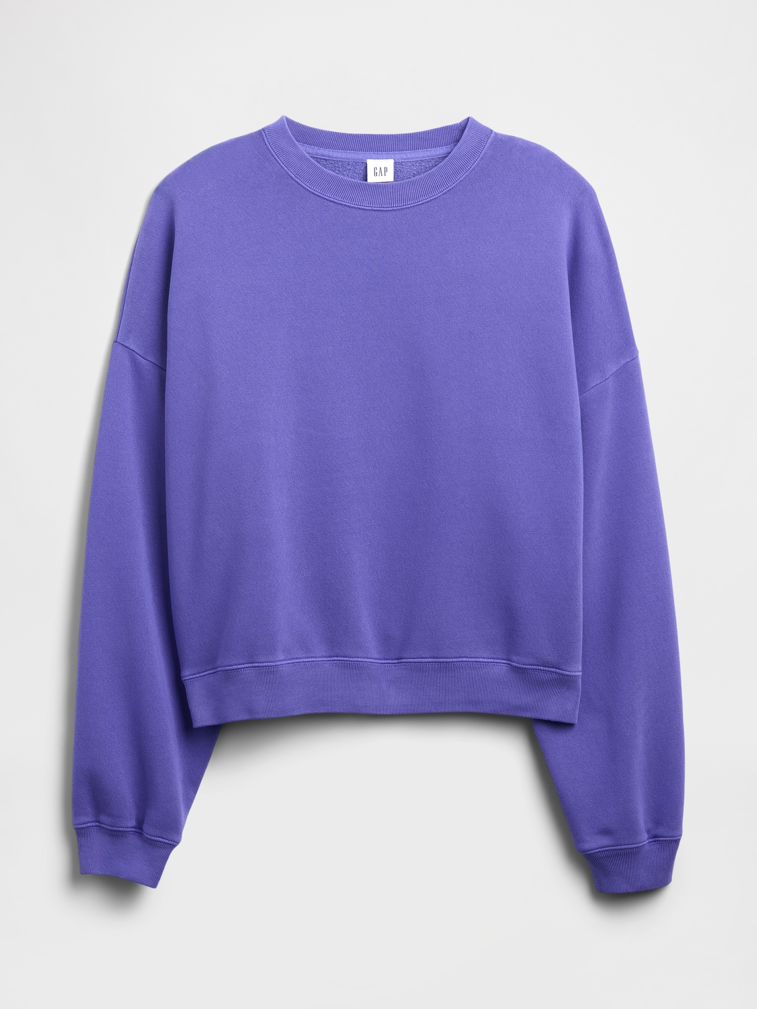 Gap Factory Relaxed Wedge Crewneck Sweatshirt In Purple