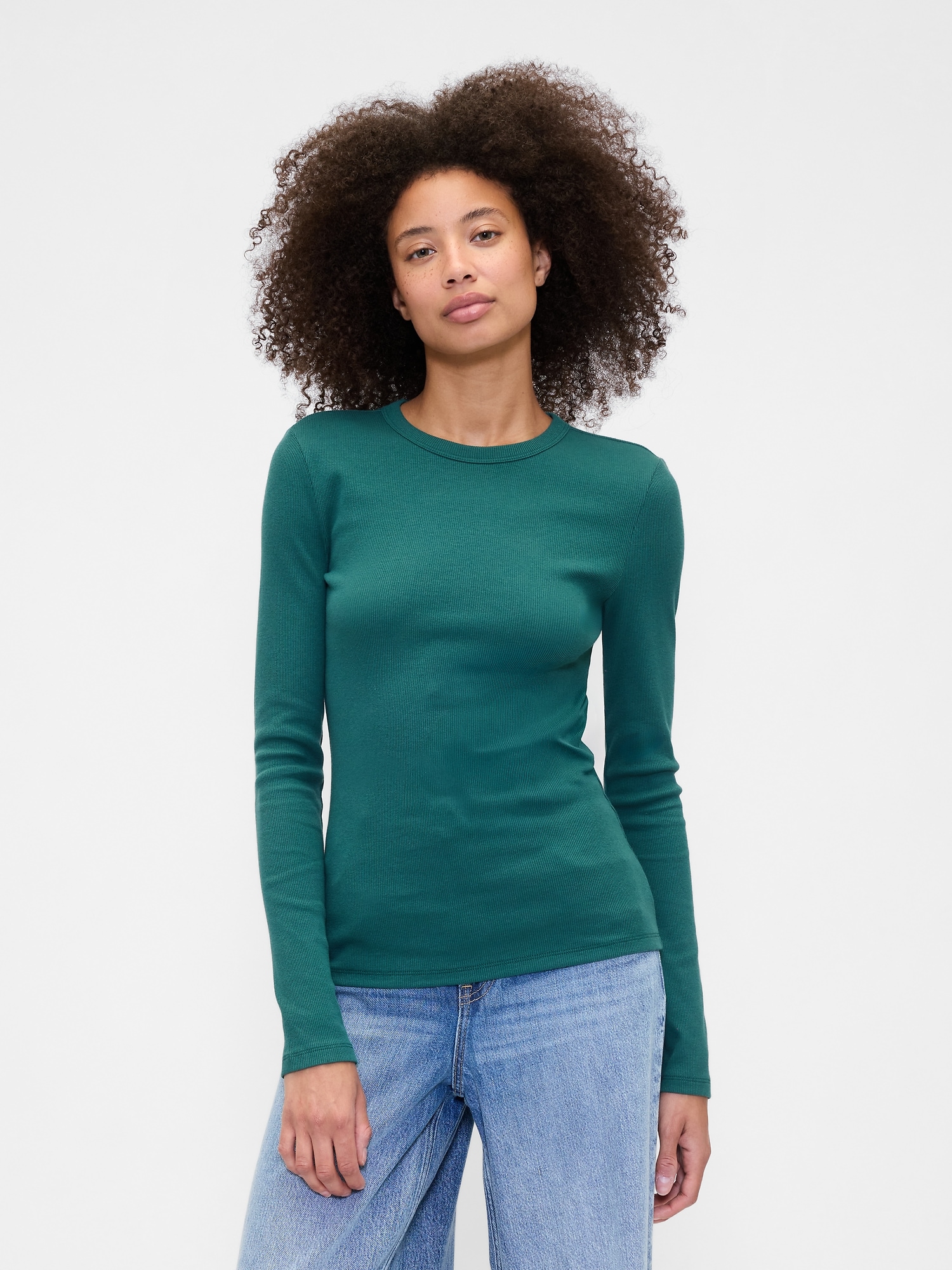 Essential Ribbed Crewneck T-Shirt - June Bug