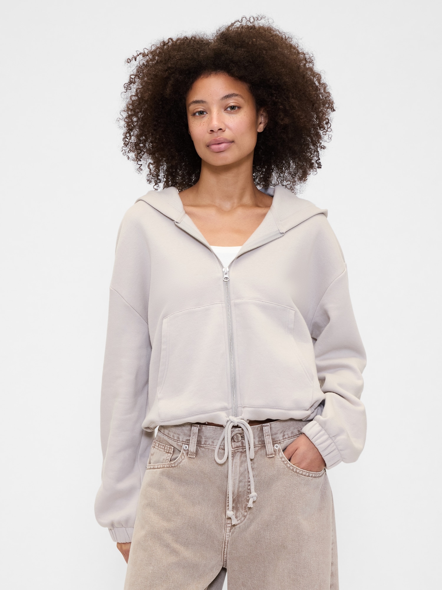Oversized Bubble Zip Hoodie