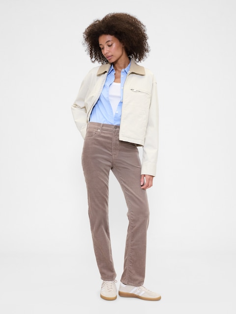High Rise '90s Slim Straight Corduroy Pants