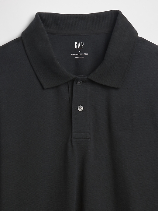 Image number 4 showing, Boxy Stretch Pique Polo Shirt