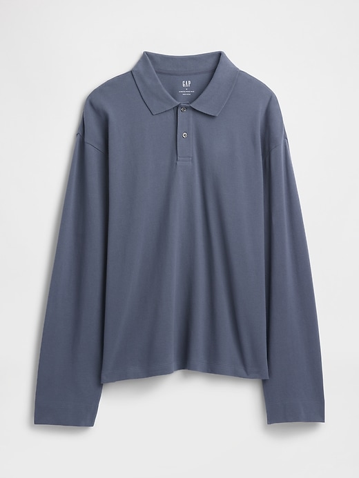Image number 5 showing, Boxy Stretch Pique Polo Shirt